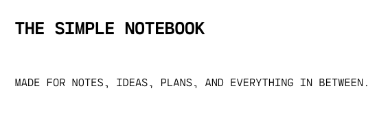 The Simple Notebook